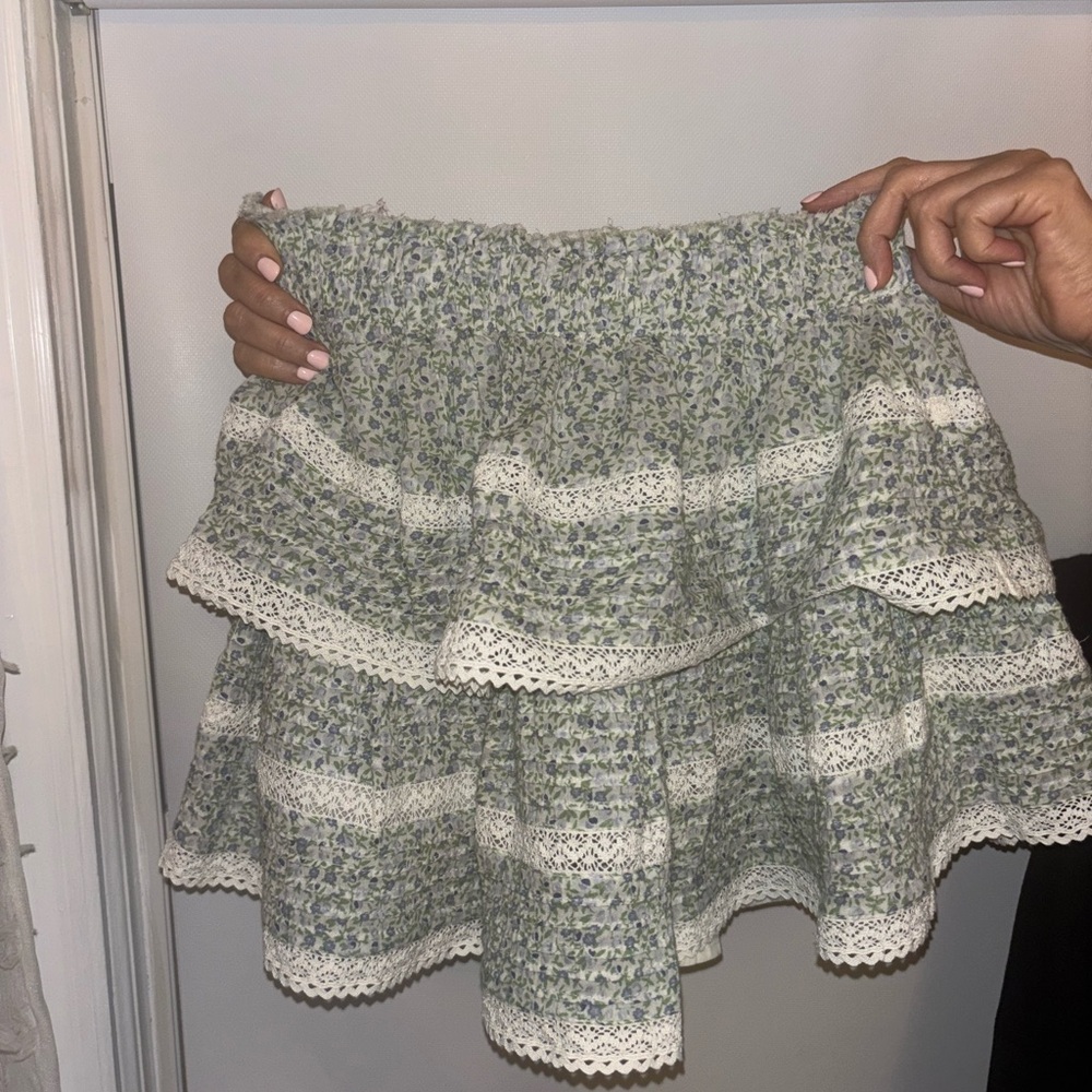 Aerie Cream Bubble Mini Skirt Ruffled Tiered Cocktail